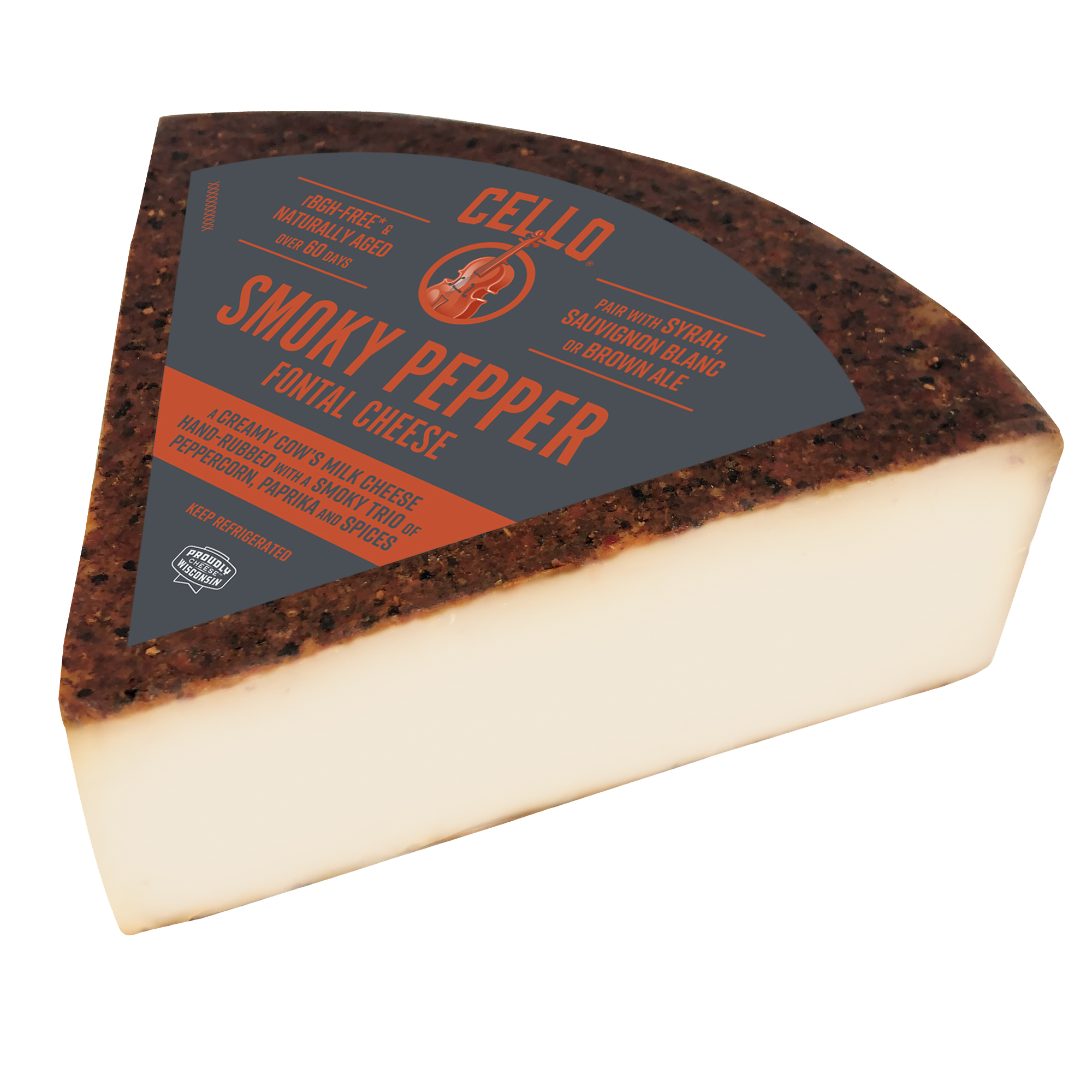 Try Our Rubbed Fontal Cheese Smoky Pepper Wedge Cello Cheese